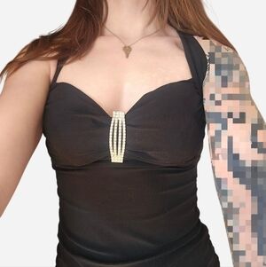 Angela 2000s Black bodycon mini dress